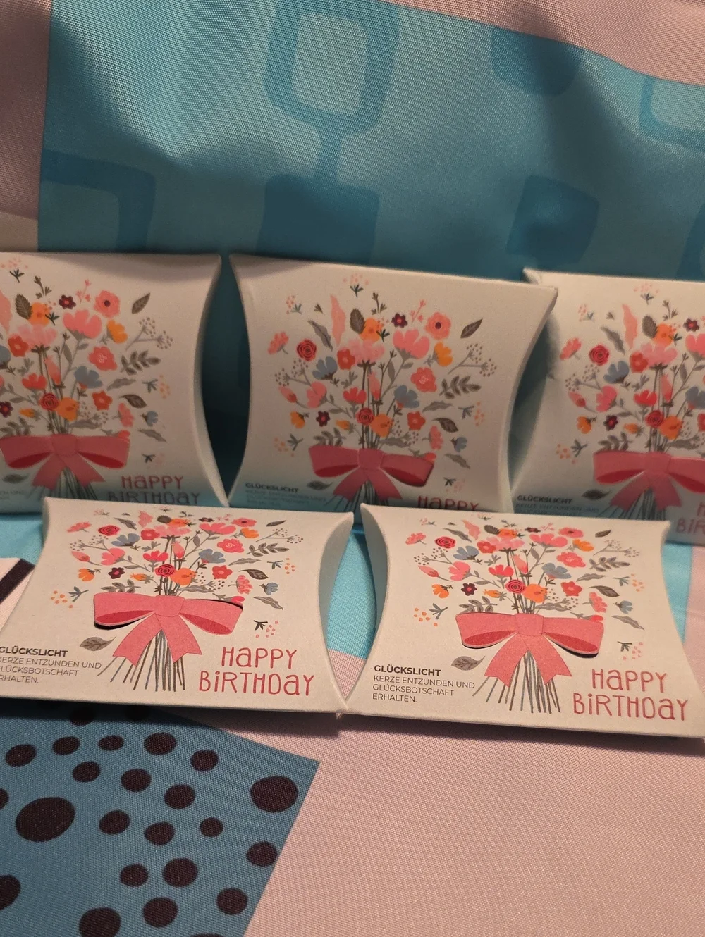 Happy Birthday Floral Cake Candles - Pink & Orange- NWT- German